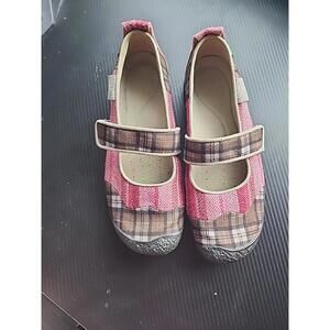 Keen Women's Mary Jane Shoes Sz 8.5 Harvest Plaid Pink/Brown Patchwork